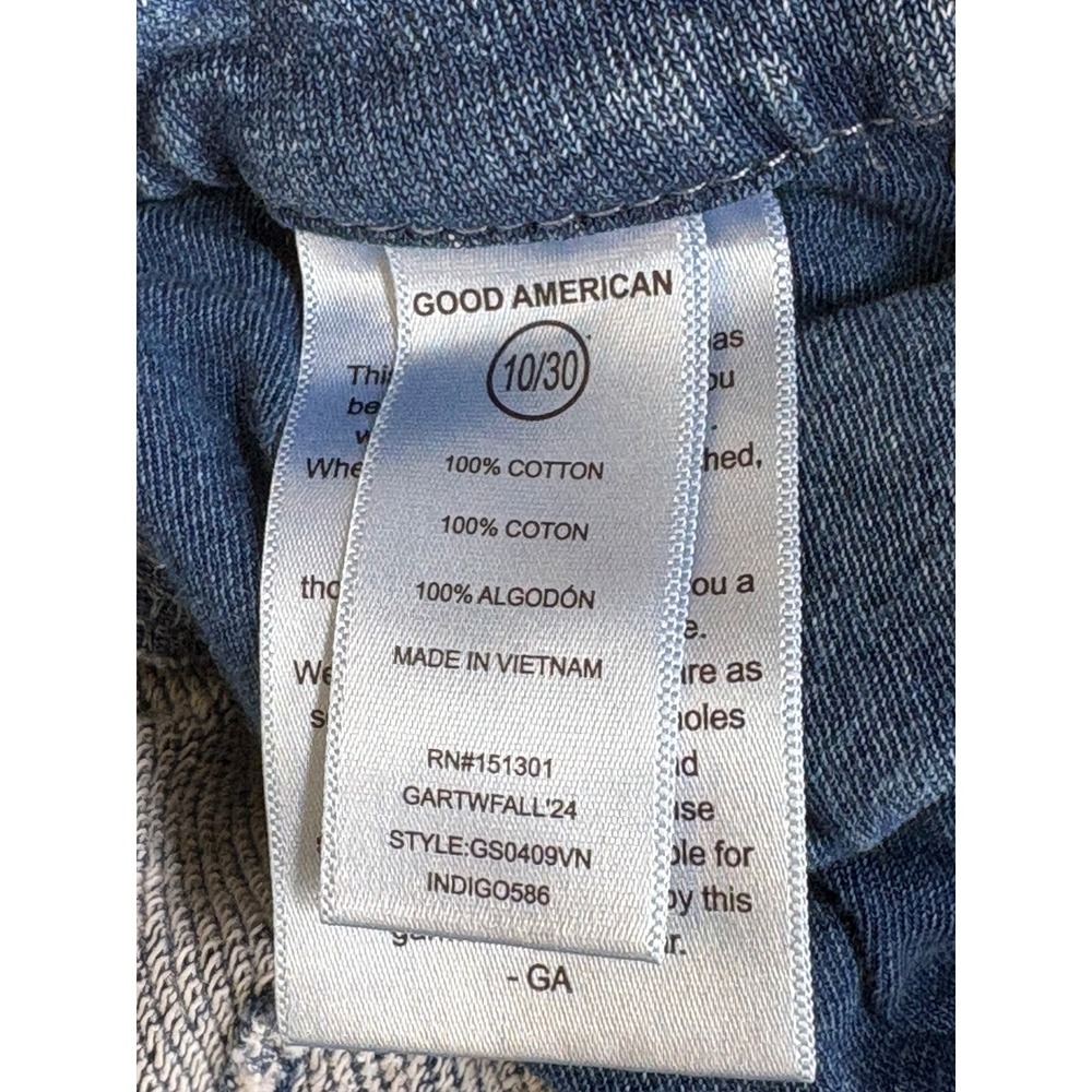 Good American Good Wide Leg Jeans Light Blue Acid Wash High Rise Denim 10/30 - Picture 9 of 9